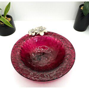 Cracker Barrel Vintage Purple textured Glass Candy Dish